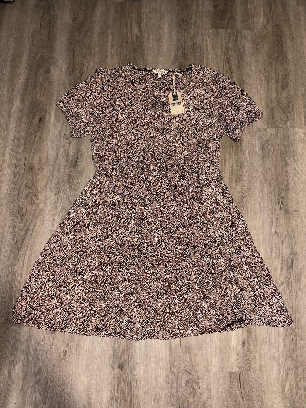 Fatface | Black Printed Dress NWT | Size 12